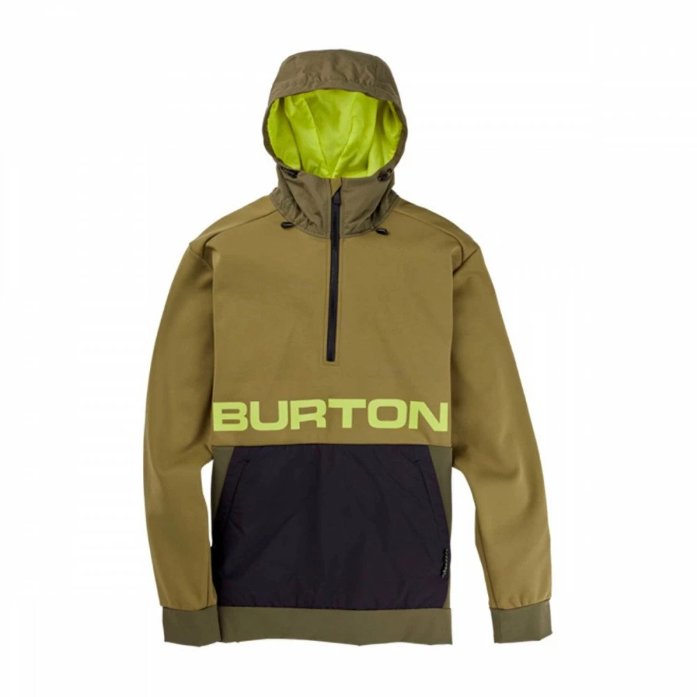 BURTON FELPA 1/2 ZIP CON CAPPUCCIO CROWN BONDED PERFORMANCE Verde