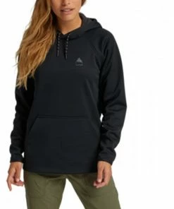 BURTON FELPA CON CAPPUCCIO CROWN WEATHERPROOF DONNA Nero -Offerte Snowboard Negozio burton 22020100 felpa con cappuccio crown donna abbigliamento snowboard donna 043480801 001 2