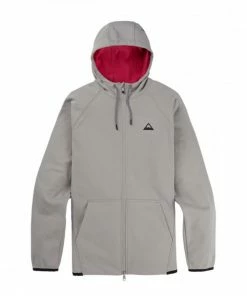 BURTON FELPA FULL ZIP CON CAPPUCCIO CROWN WEATHERPROOF Grigio