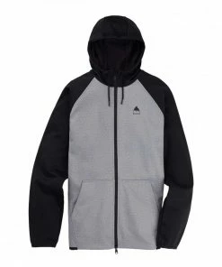BURTON FELPA FULL ZIP CON CAPPUCCIO CROWN WEATHERPROOF Grigio