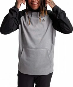 BURTON FELPA CON CAPPUCCIO CROWN WEATHERPROOF Grigio -Offerte Snowboard Negozio burton 22024100 felpa con cappuccio crown weatherproof abbigliamento snowboard uomo 043485501 020 2