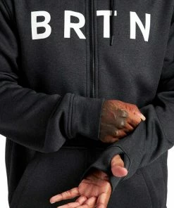 BURTON FELPA FULL ZIP CON CAPPUCCIO OAK SEASONAL Nero -Offerte Snowboard Negozio burton 22029101 felpa full zip con cappuccio oak seasonal abbigliamento snowboard uomo 043486101 001 3
